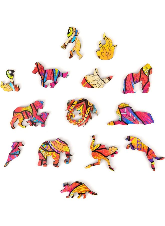 125-Piece Lion Shaped Wooden Jigsaw Puzzle Set - Image 3